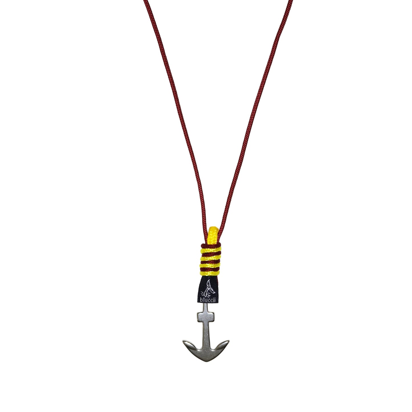 Garnet and Gold Anchor Necklace - Bluccii