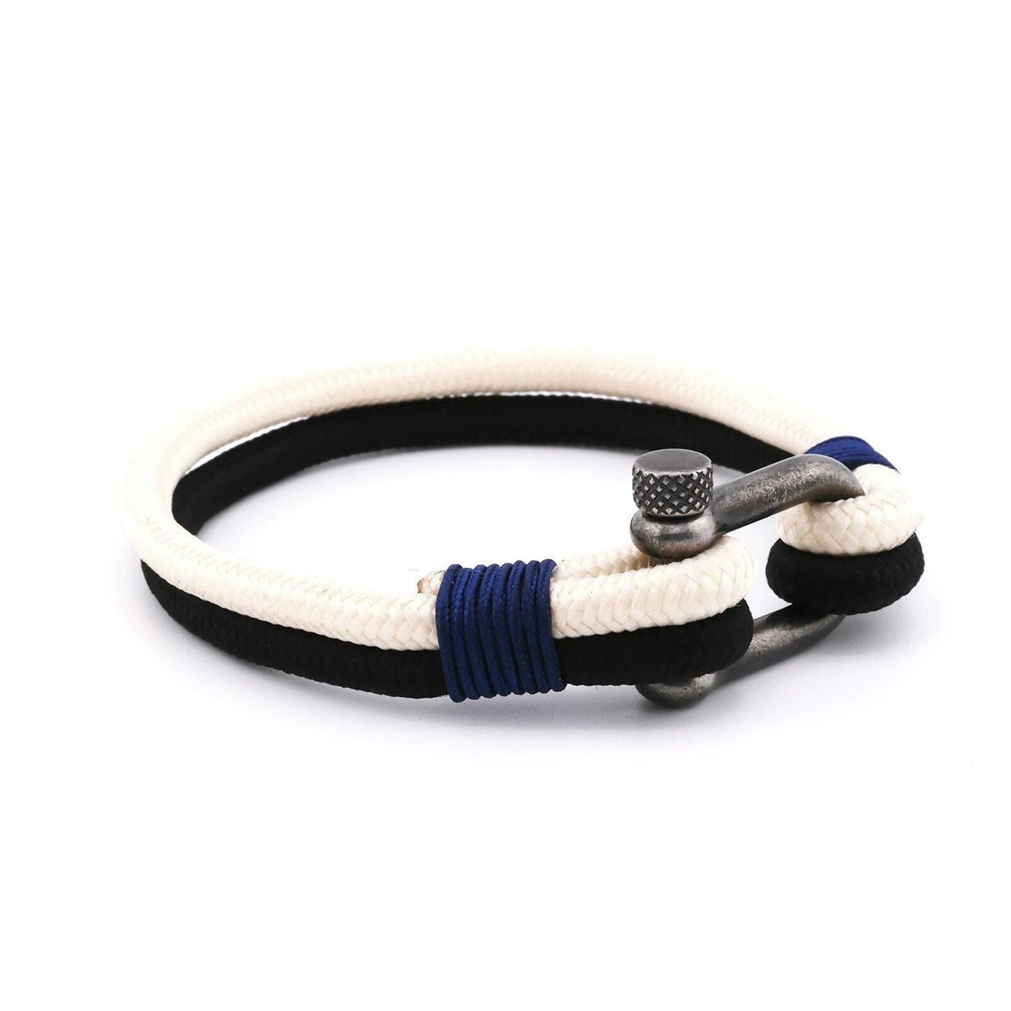 Indiana Dunes Braided Rope Shackle Bracelet - Bluccii