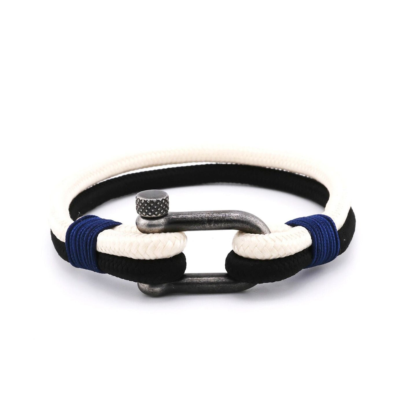 Indiana Dunes Braided Rope Shackle Bracelet - Bluccii
