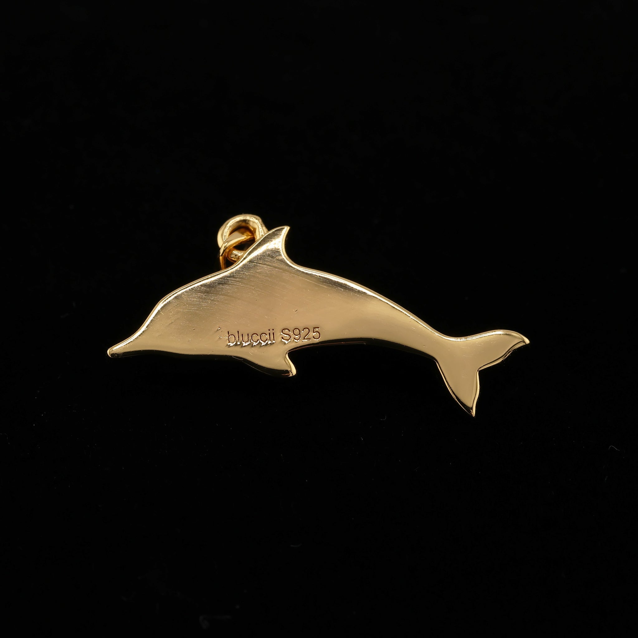 Dolphin Pendant Koa Wood and Gold