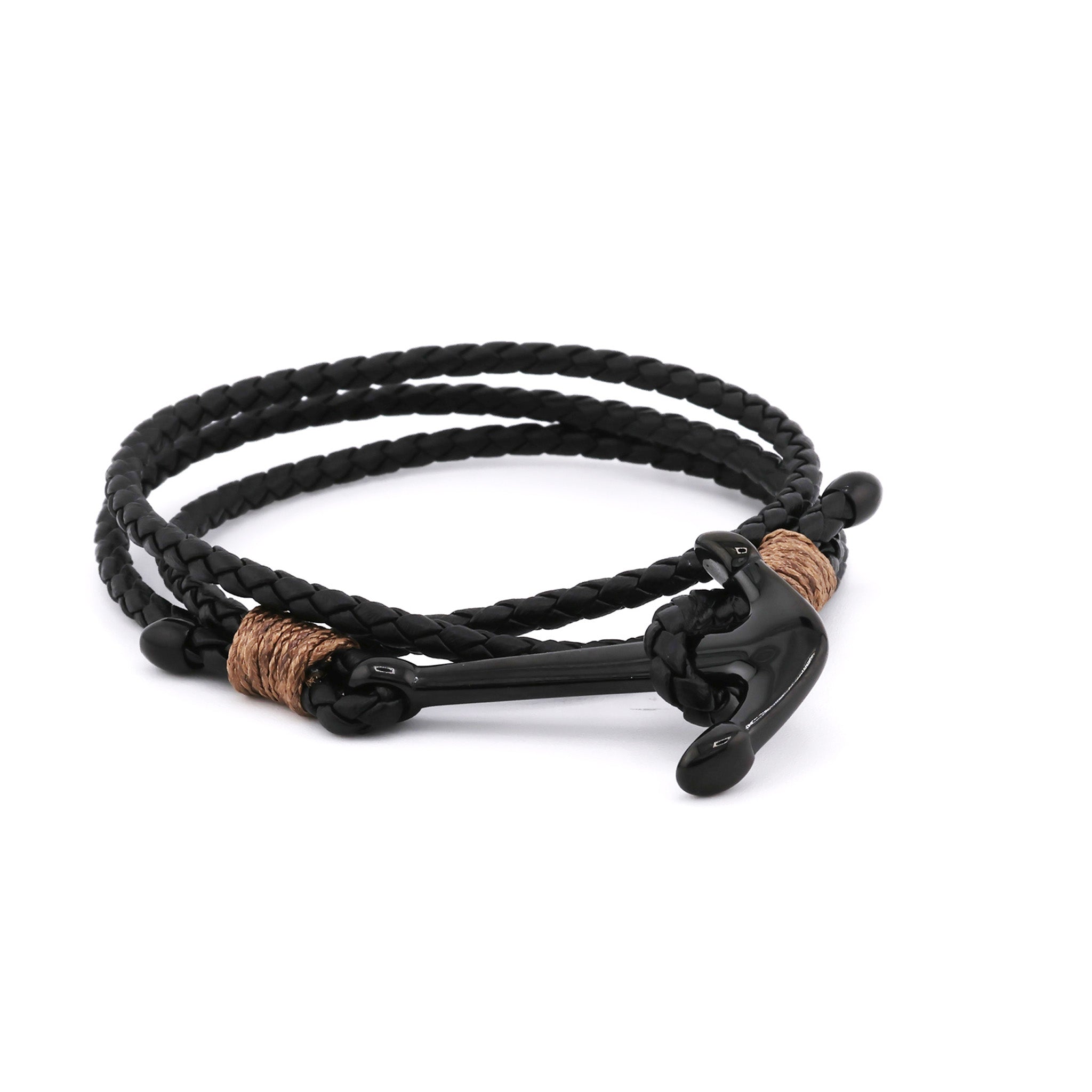 BlackJack Anchor Leather Wrap Bracelet