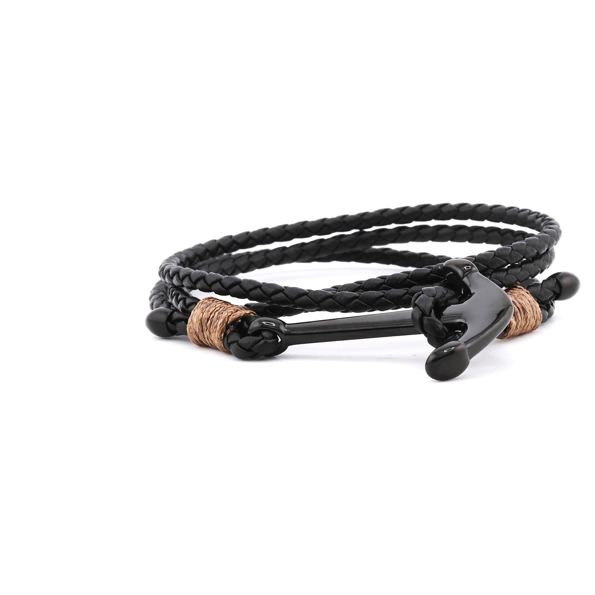 BlackJack Anchor Leather Wrap Bracelet