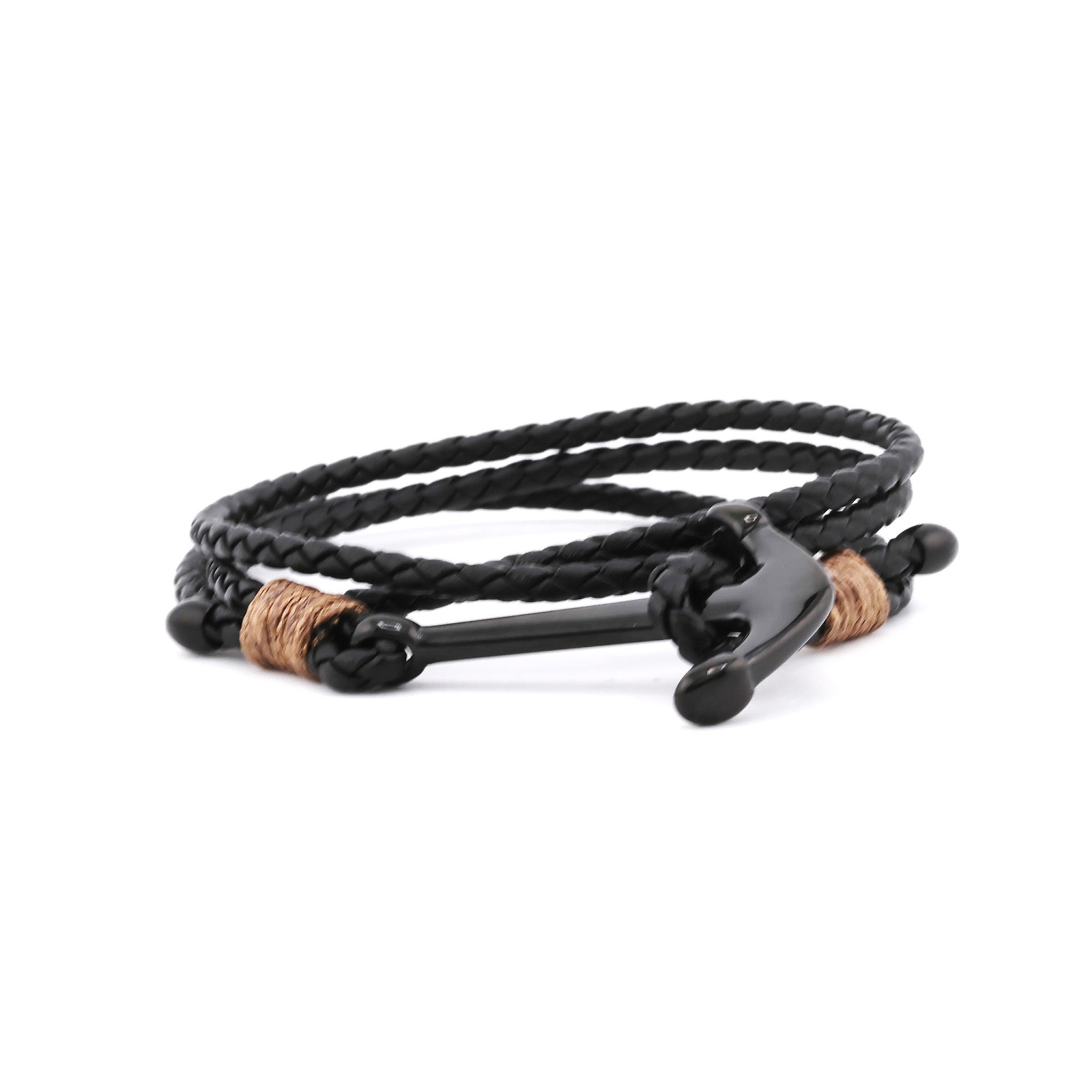 BlackJack Anchor Leather Wrap Bracelet